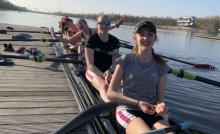 Rowing on Hazewinkel Lake Rowing on Hazewinkel Lake