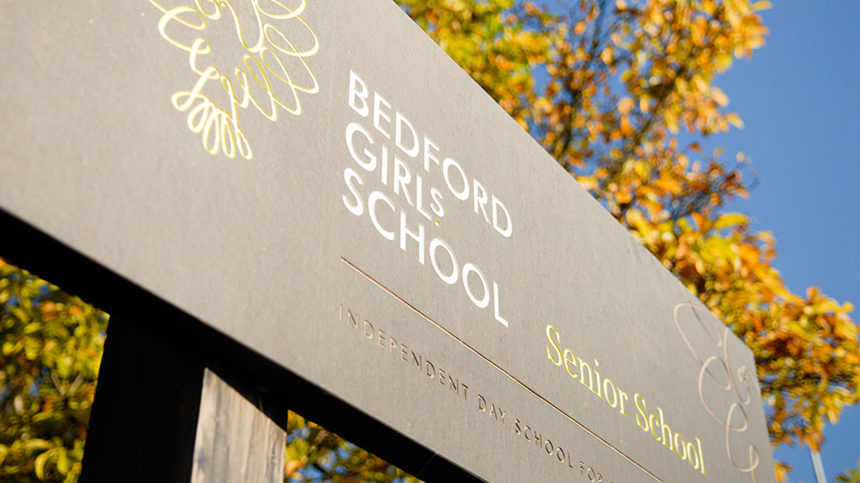 Bedford Girls' School Sign